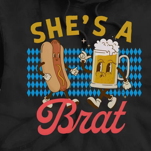 She’S A Brat Couples Oktoberfest Matching Drinking Team Tie Dye Hoodie