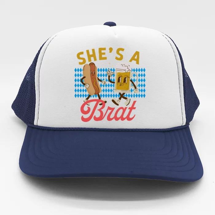 She’S A Brat Couples Oktoberfest Matching Drinking Team Trucker Hat