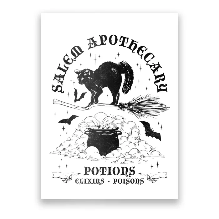 Salem Apothecary Black Cat Halloween Witch Poster