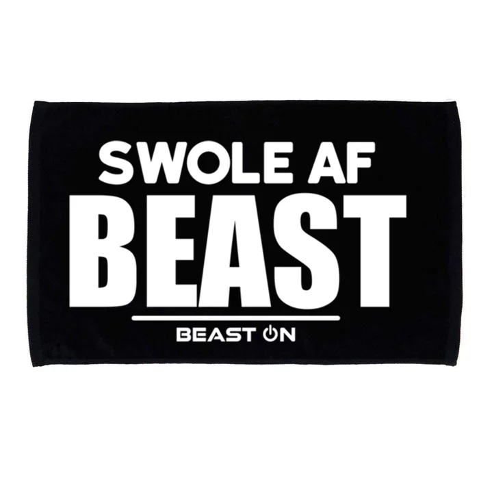 Swole Af Beast Funny Bodybuilding Fitness Gym Sayings Gift Microfiber Hand Towel