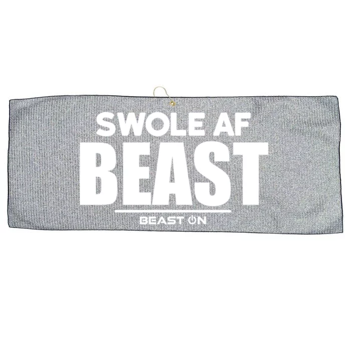 Swole Af Beast Funny Bodybuilding Fitness Gym Sayings Gift Large Microfiber Waffle Golf Towel