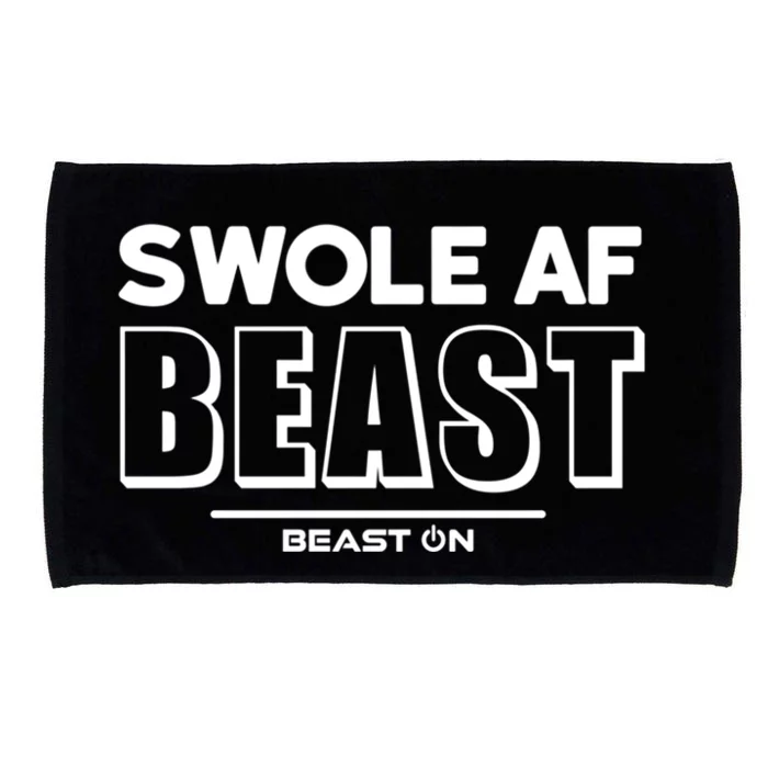 Swole Af Beast Funny Fitness Motivation Sayings Gym Gift Microfiber Hand Towel