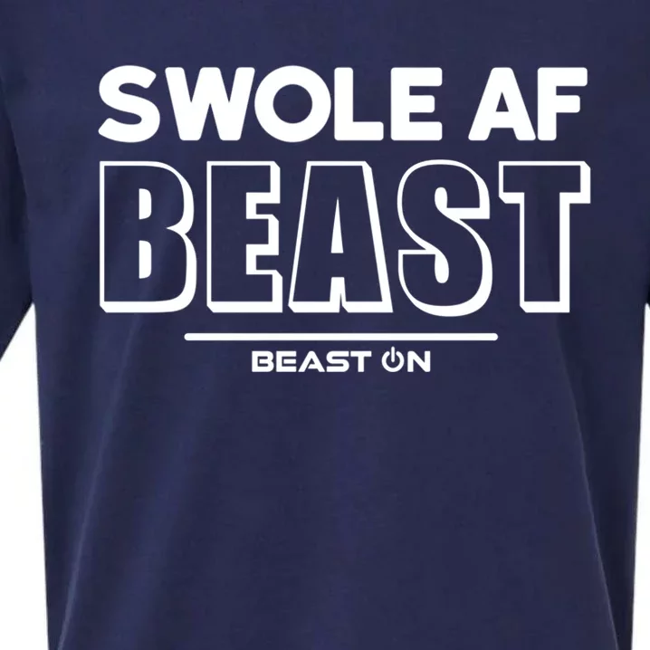 Swole Af Beast Funny Fitness Motivation Sayings Gym Gift Sueded Cloud Jersey T-Shirt