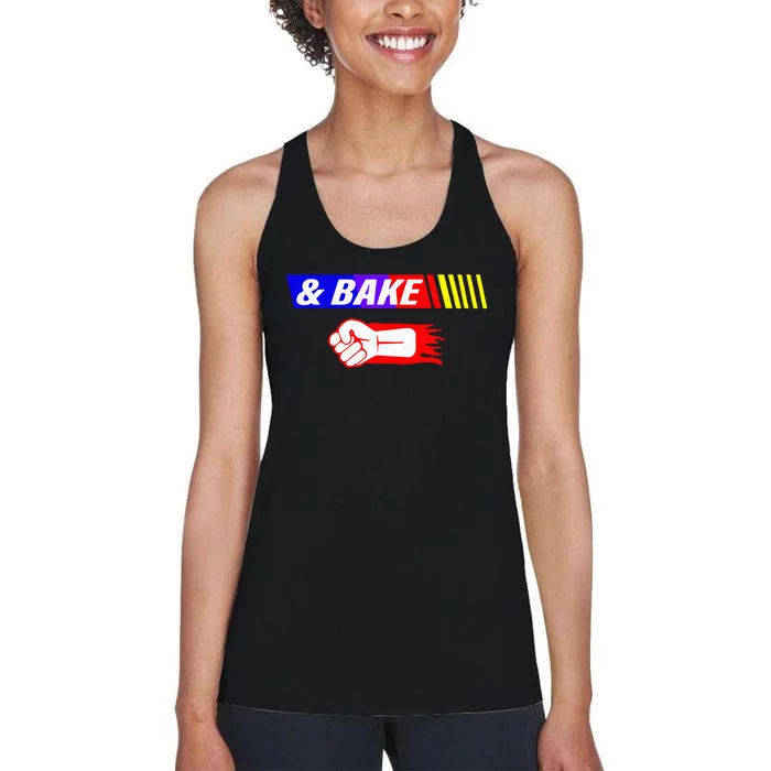 Shake And Bake Funny Family Lover Dad Daughter Son Matching Women's Racerback Tank