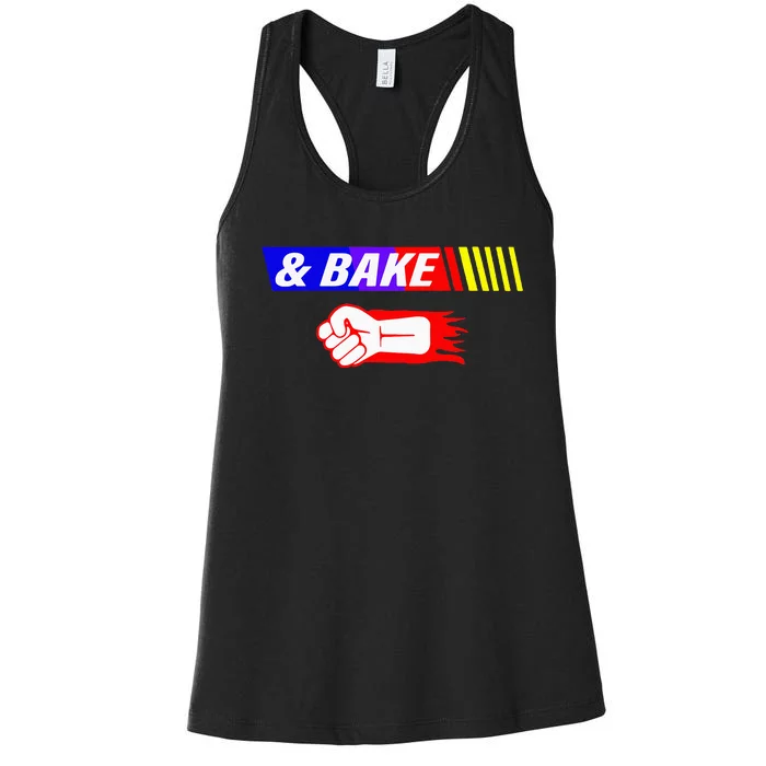 Shake And Bake Funny Family Lover Dad Daughter Son Matching Women's Racerback Tank