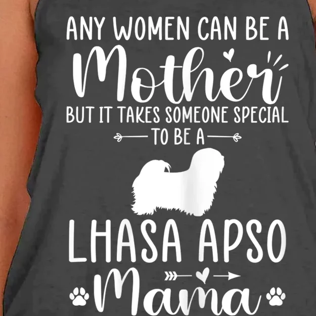 S Any Can Be A Mother Special To Be An Lhasa Apso Mama Women's Knotted Racerback Tank