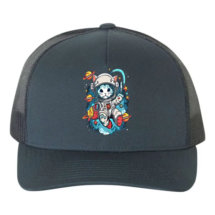 Space Astronaut Cat Astronomy Kitten Anime Neko Kawaii Gift Yupoong Adult 5-Panel Trucker Hat