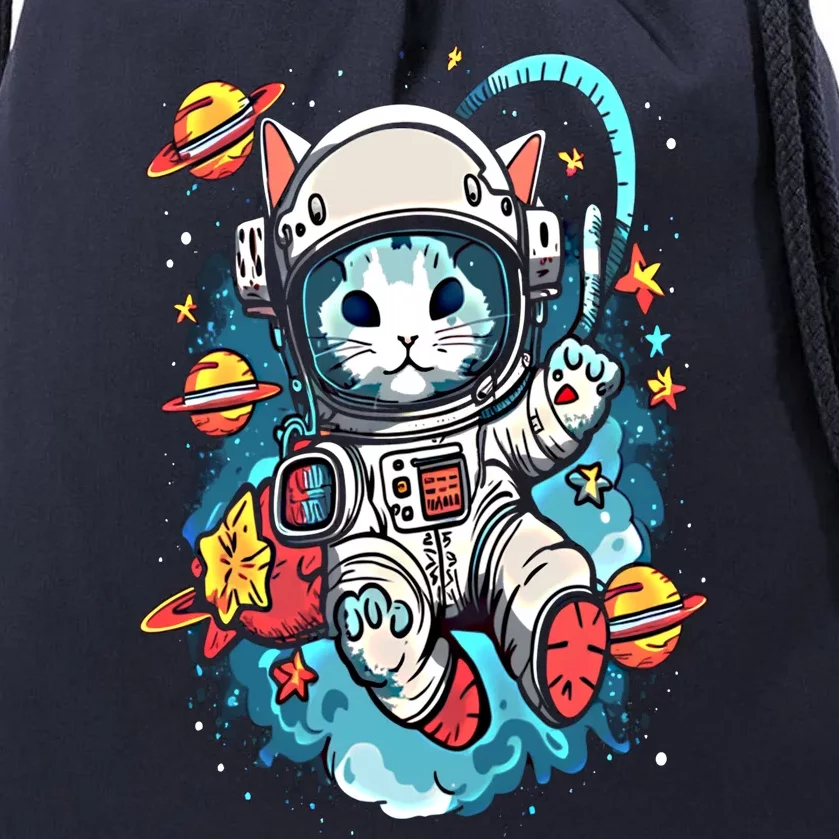 Space Astronaut Cat Astronomy Kitten Anime Neko Kawaii Gift Drawstring Bag