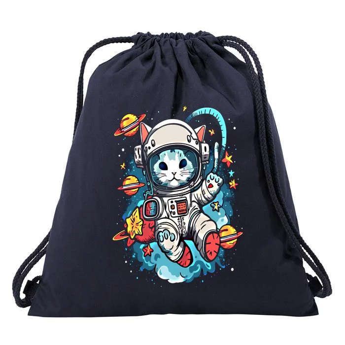 Space Astronaut Cat Astronomy Kitten Anime Neko Kawaii Gift Drawstring Bag