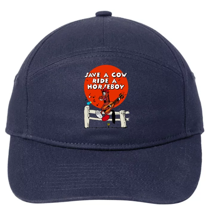 Save A Cow Ride A Horse Boy 7-Panel Snapback Hat