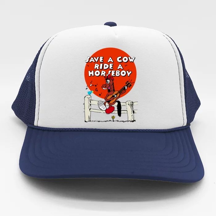 Save A Cow Ride A Horse Boy Trucker Hat