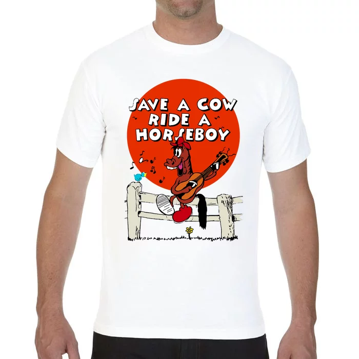 Save A Cow Ride A Horse Boy Comfort Colors T-Shirt