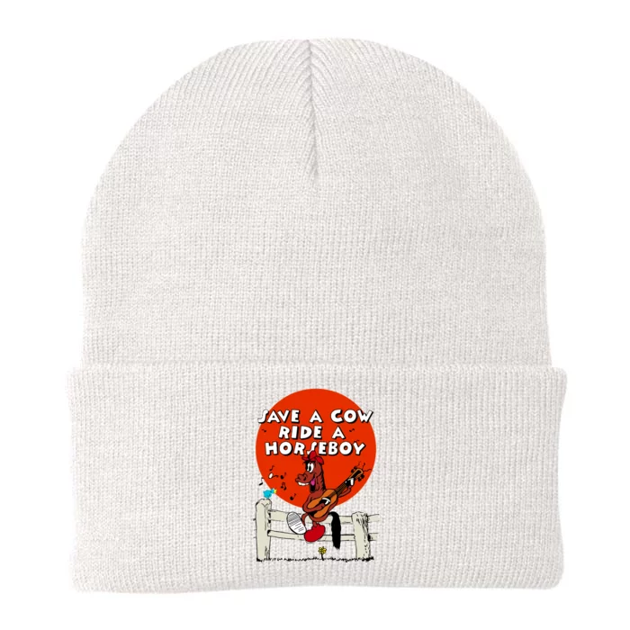 Save A Cow Ride A Horse Boy Knit Cap Winter Beanie