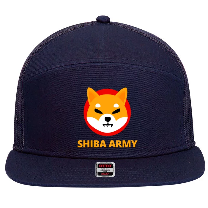 Shiba Army Crypto Currency 7 Panel Mesh Trucker Snapback Hat