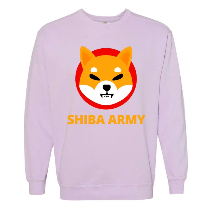 Shiba Army Crypto Currency Garment-Dyed Sweatshirt