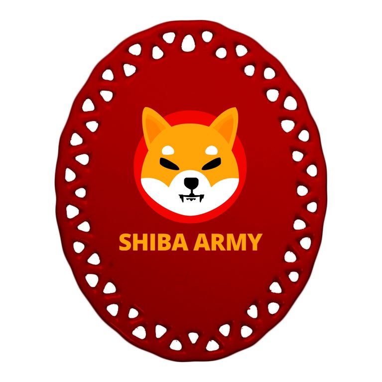 Shiba Army Crypto Currency Oval Ornament