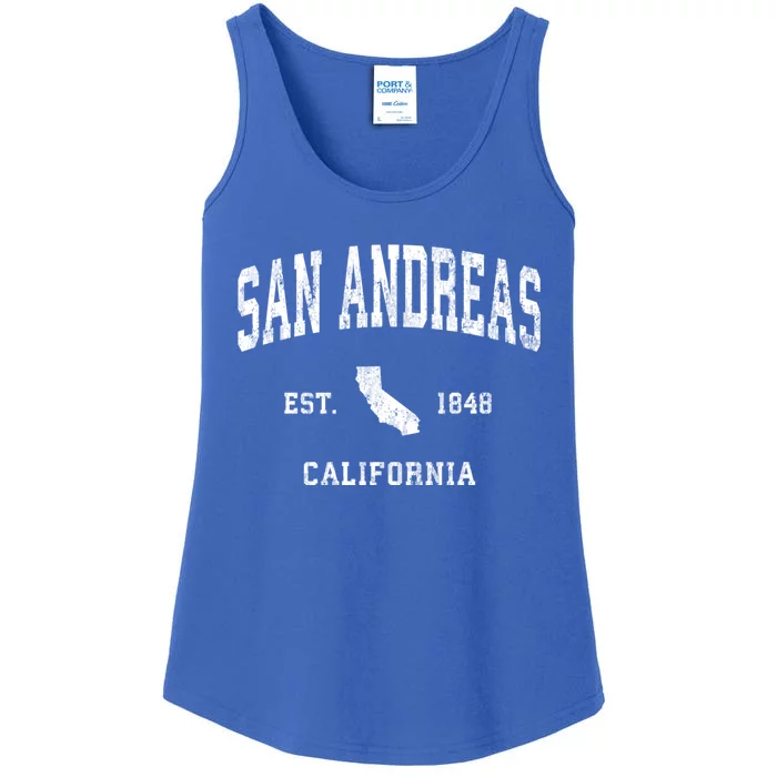 San Andreas California Ca Vintage Athletic Ladies Essential Tank