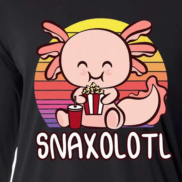 Snaxalotl A Cute Kawaii Axolotl Snacking As Snaxolotl Cooling Performance Long Sleeve Crew