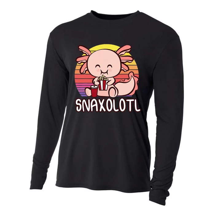 Snaxalotl A Cute Kawaii Axolotl Snacking As Snaxolotl Cooling Performance Long Sleeve Crew