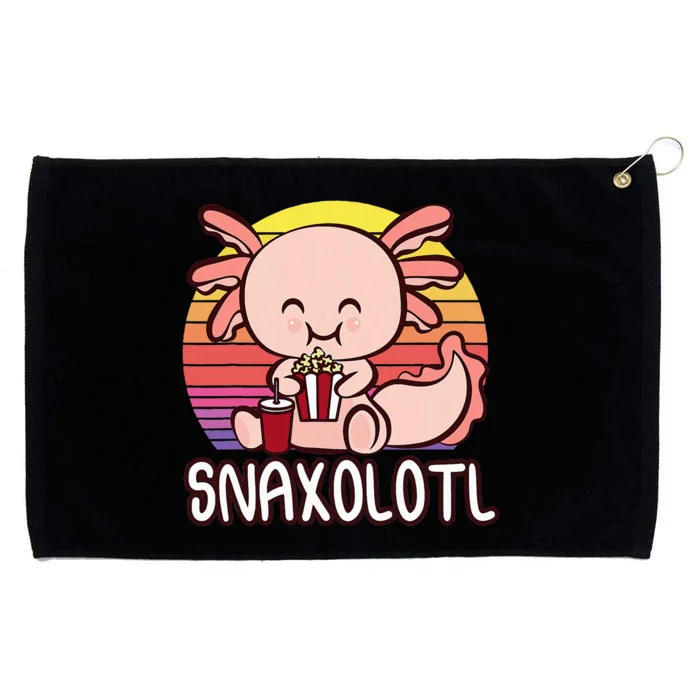 Snaxalotl A Cute Kawaii Axolotl Snacking As Snaxolotl Grommeted Golf Towel