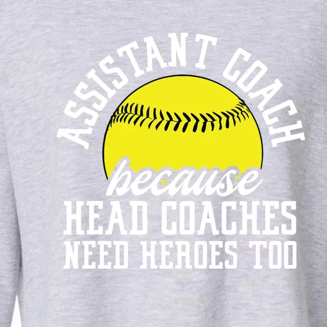 Softball Assistant Coach Because Head Coaches Need Heroes Cropped Pullover Crew