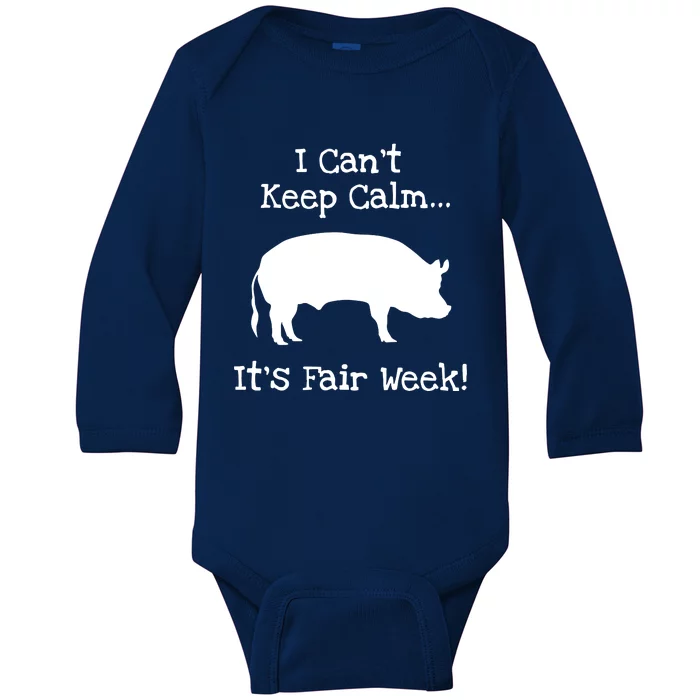 State And County Fair Show Pig Livestock Showing Baby Long Sleeve Bodysuit