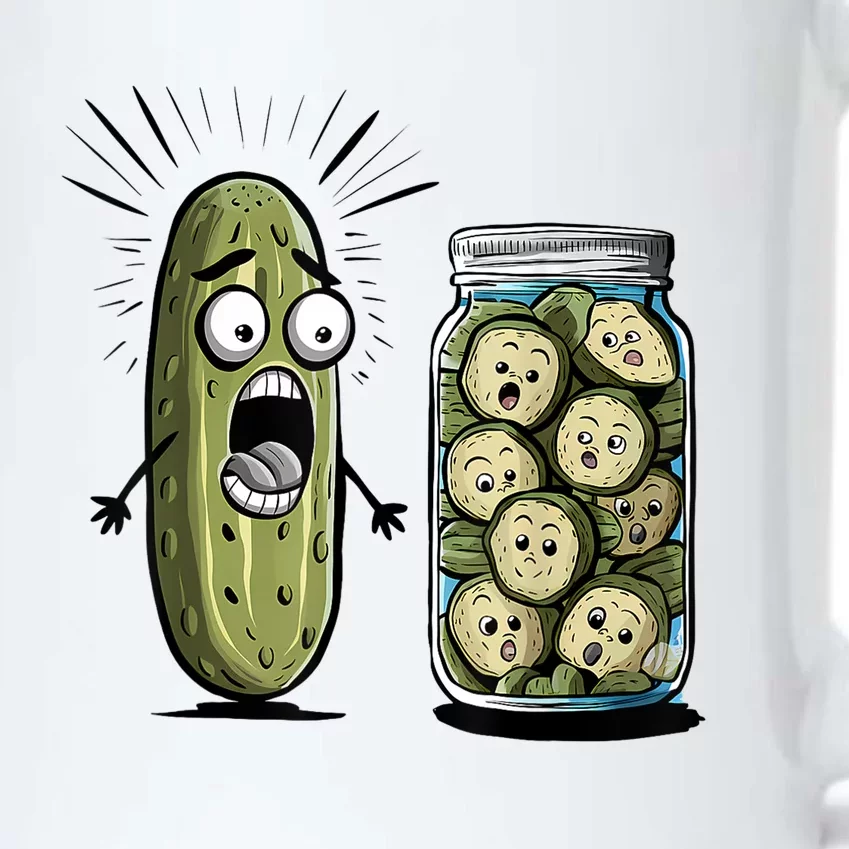 Surprise A Cucumber And A Jar Of Sliced Pickles Funny Pickle Gift Black Color Changing Mug