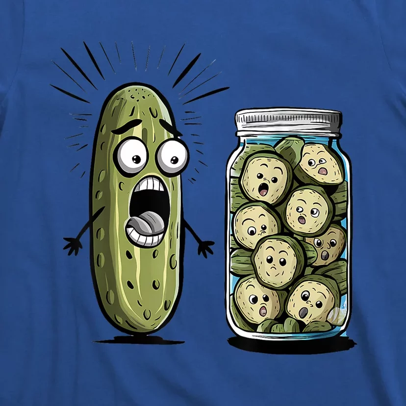 Surprise A Cucumber And A Jar Of Sliced Pickles Funny Pickle Gift T-Shirt