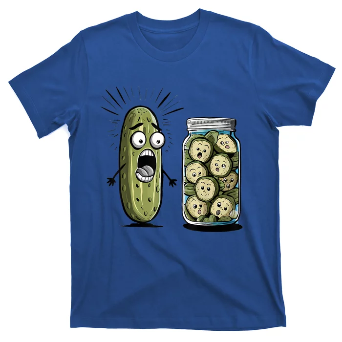 Surprise A Cucumber And A Jar Of Sliced Pickles Funny Pickle Gift T-Shirt