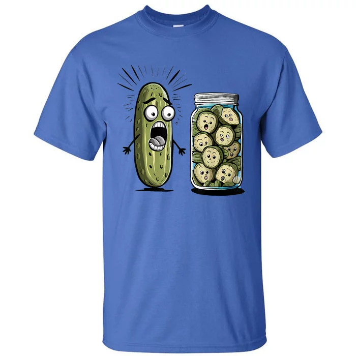 Surprise A Cucumber And A Jar Of Sliced Pickles Funny Pickle Gift Tall T-Shirt