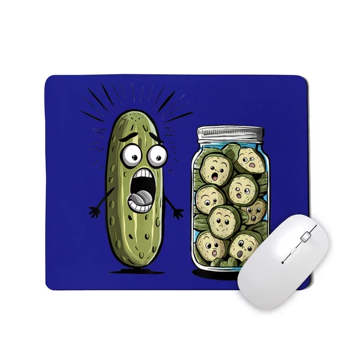 Surprise A Cucumber And A Jar Of Sliced Pickles Funny Pickle Gift Mousepad