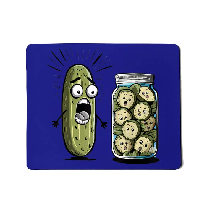 Surprise A Cucumber And A Jar Of Sliced Pickles Funny Pickle Gift Mousepad