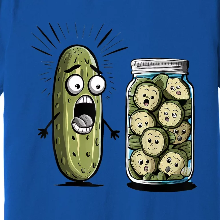 Surprise A Cucumber And A Jar Of Sliced Pickles Funny Pickle Gift Premium T-Shirt