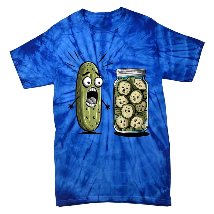 Surprise A Cucumber And A Jar Of Sliced Pickles Funny Pickle Gift Tie-Dye T-Shirt