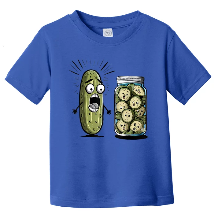 Surprise A Cucumber And A Jar Of Sliced Pickles Funny Pickle Gift Toddler T-Shirt