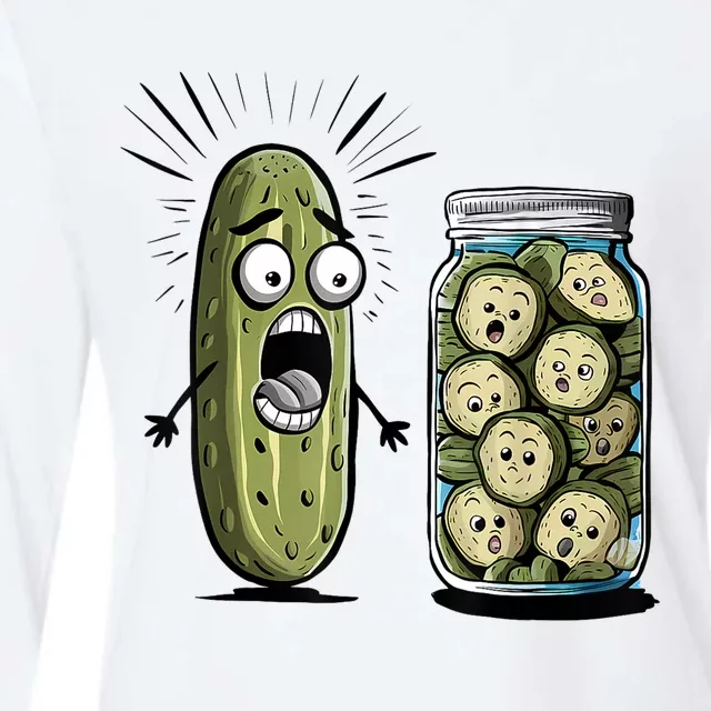 Surprise A Cucumber And A Jar Of Sliced Pickles Funny Pickle Gift Womens Cotton Relaxed Long Sleeve T-Shirt