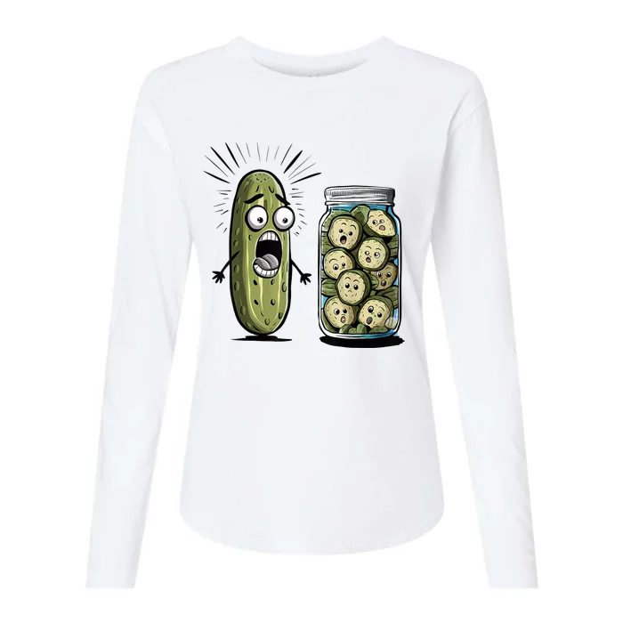 Surprise A Cucumber And A Jar Of Sliced Pickles Funny Pickle Gift Womens Cotton Relaxed Long Sleeve T-Shirt