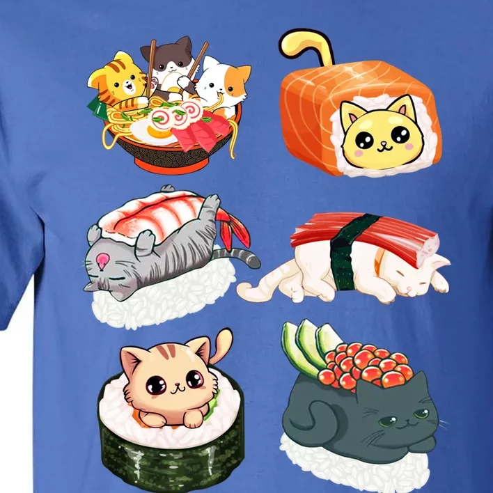 Sushi Anime Cats Kawaii Neko Sushi Lover Japanese Food Gift Tall T-Shirt