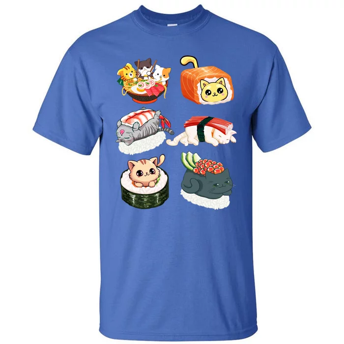 Sushi Anime Cats Kawaii Neko Sushi Lover Japanese Food Gift Tall T-Shirt