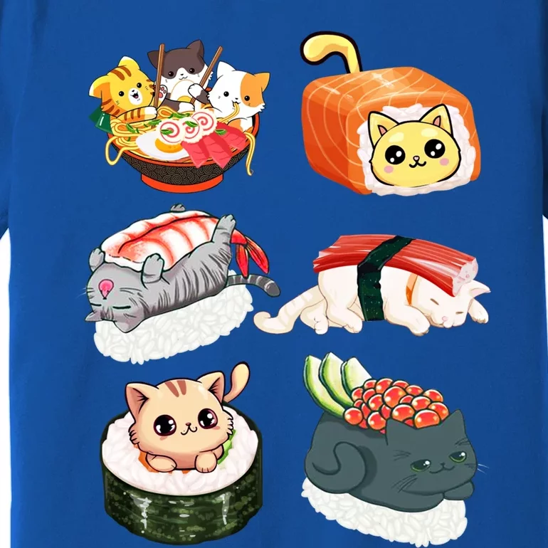 Sushi Anime Cats Kawaii Neko Sushi Lover Japanese Food Gift Premium T-Shirt