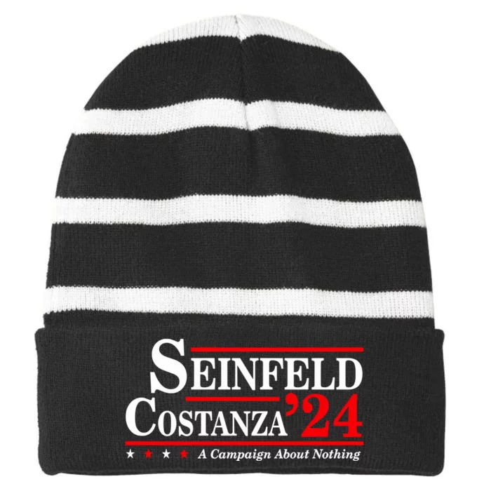 S.E.I.N.F.E.L.D And Costanza For President Election 2024 Striped Beanie with Solid Band