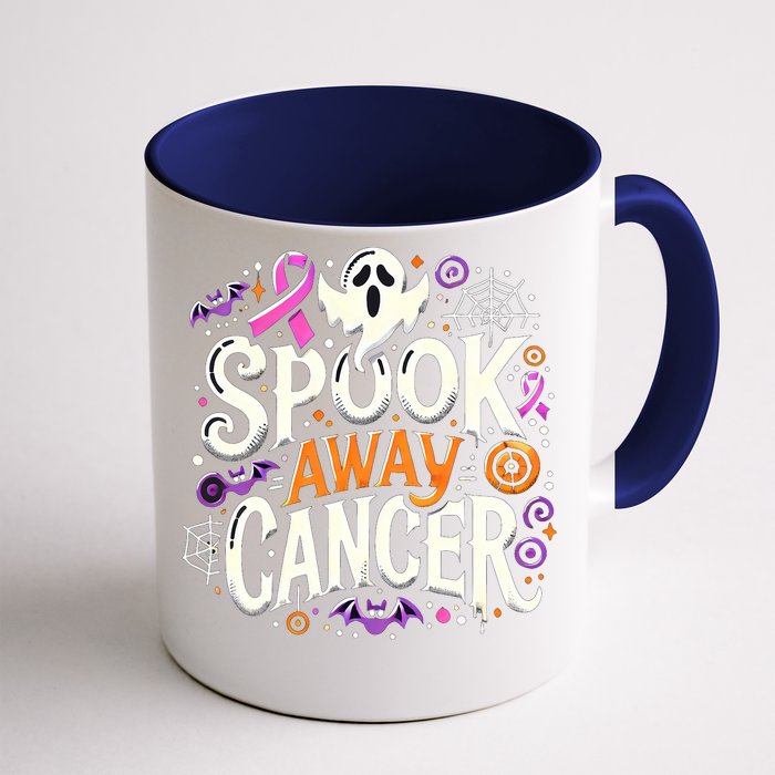 Spook Away Cancer October Halloween Breast Cancer Awareness Front & Back Coffee Mug