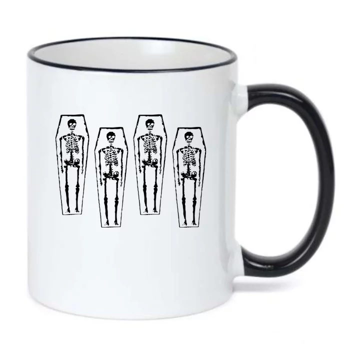 Skeletons And Coffins Black Color Changing Mug