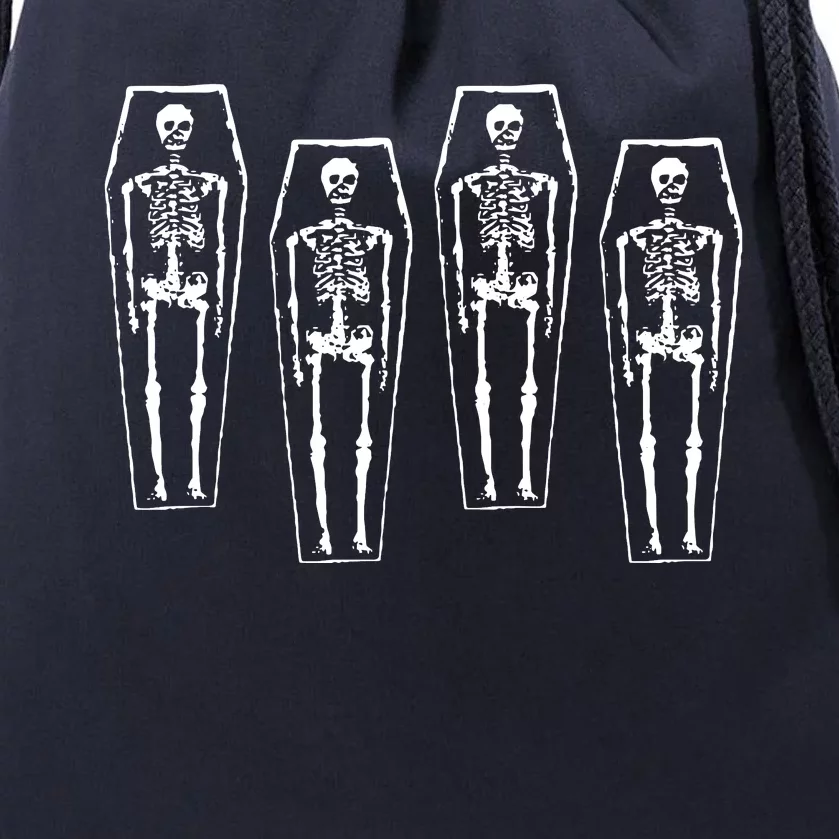 Skeletons And Coffins Drawstring Bag