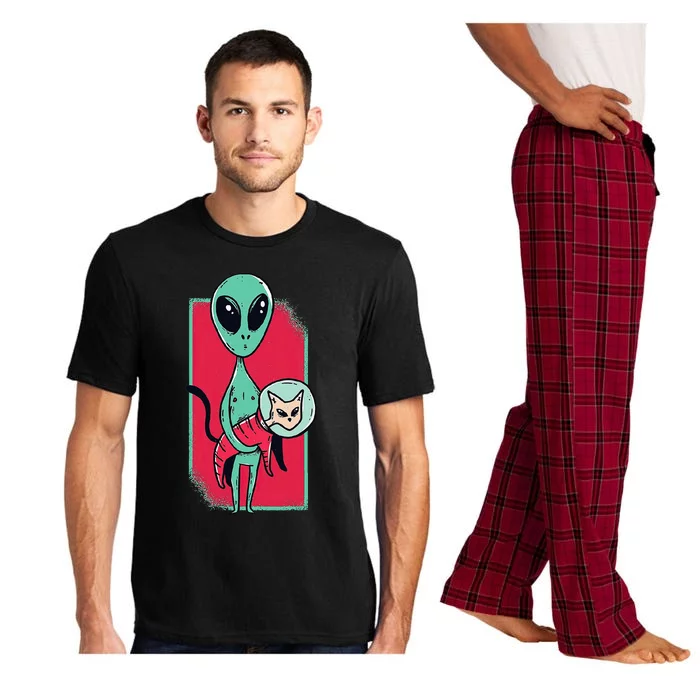 Space Alien Cute Cat Funny For Cat Lover Pajama Set