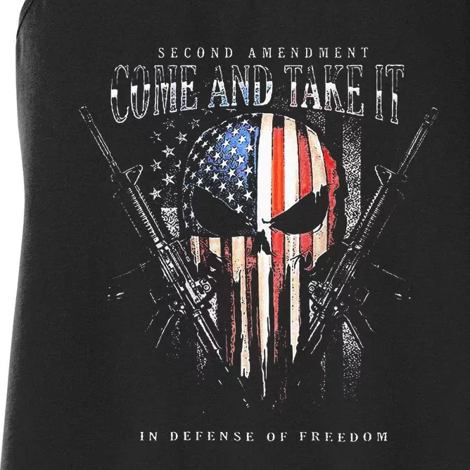 Second Amendment Come And Take It In Defense Of Freedom Women's Racerback Tank