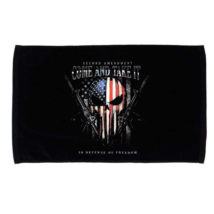 Second Amendment Come And Take It In Defense Of Freedom Microfiber Hand Towel