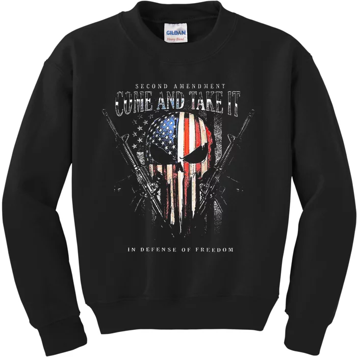 Second Amendment Come And Take It In Defense Of Freedom Kids Sweatshirt