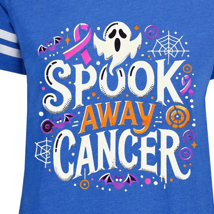 Spook Away Cancer October Halloween Breast Cancer Awareness Gift Enza Ladies Jersey Football T-Shirt