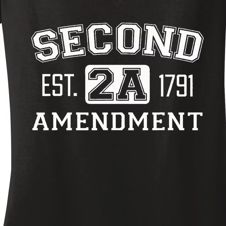 Second Amendment College University Style Women's V-Neck T-Shirt